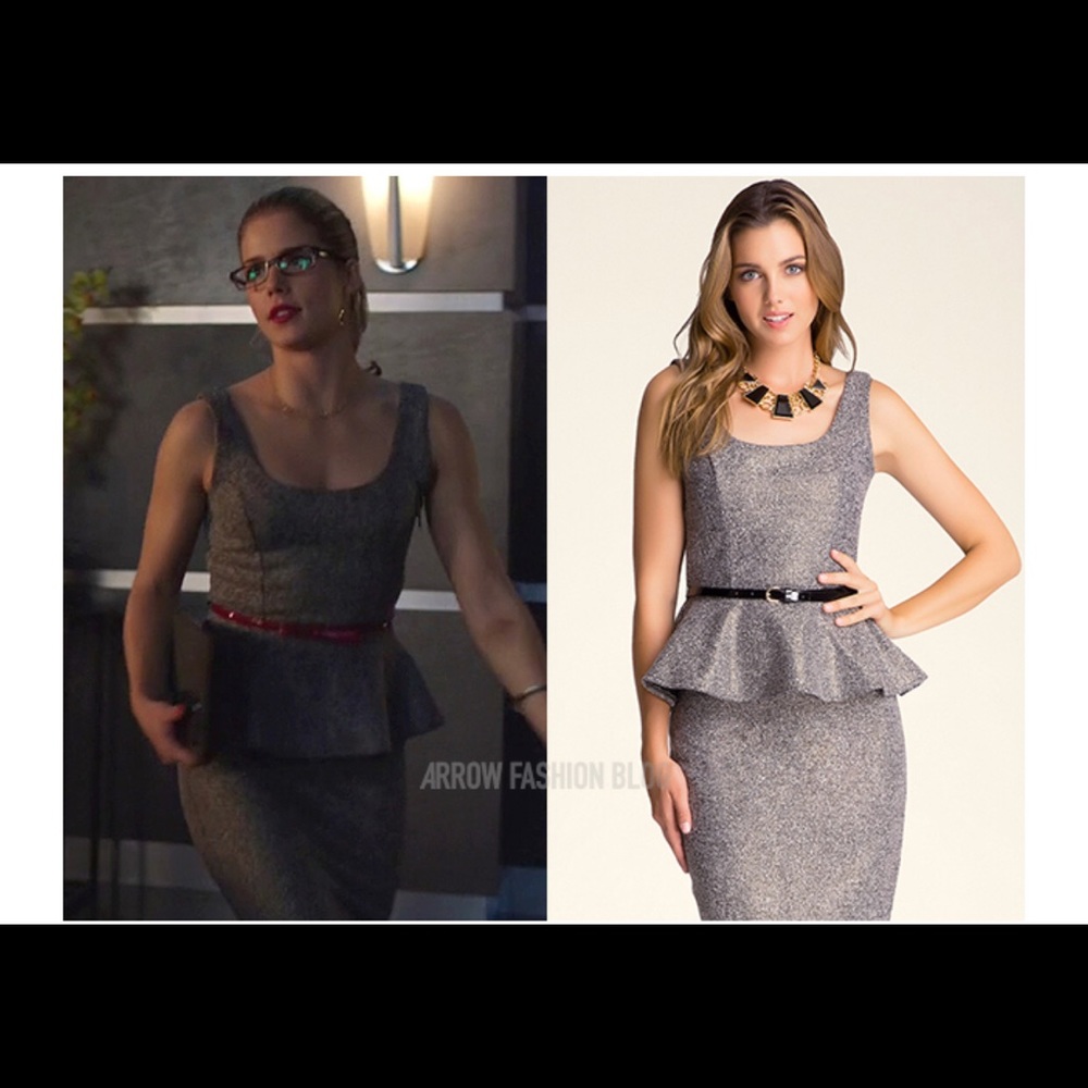 Bebe Tweed Peplum tank & Midi Skirt